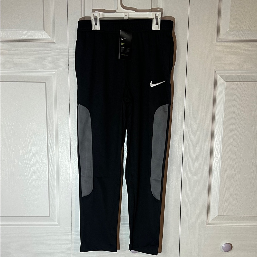 Brand New Nike Boys Black pants with Gray Panels